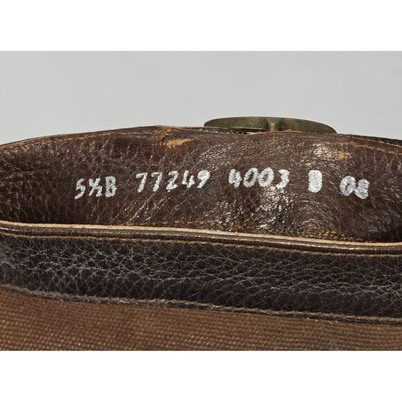 NWOB FRYE Women's Brown Leather/Canvas Shaft Buckle Ankle Boots Size 5.5 1888 - Picture 8 of 14